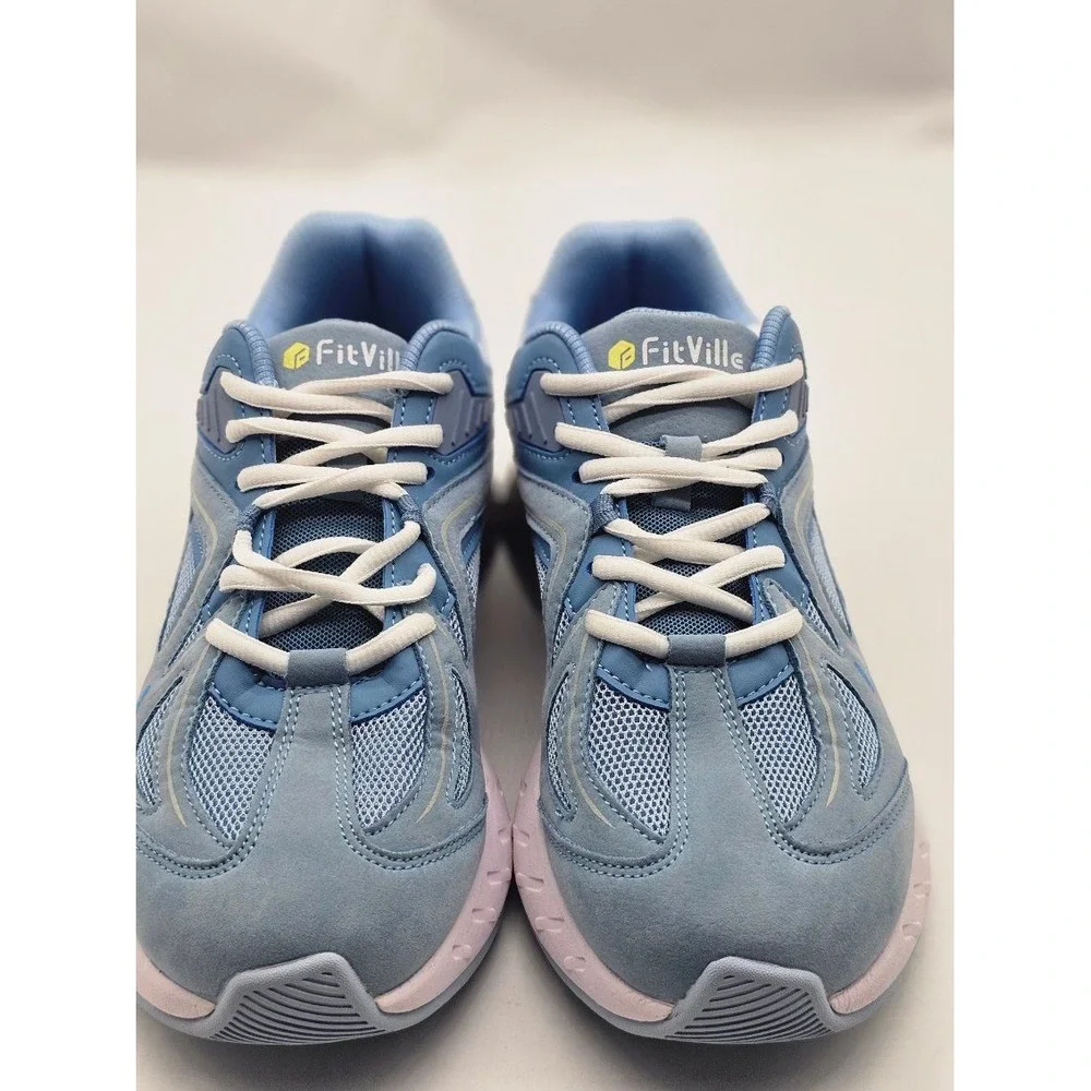 FitVille Recovery Sneakers Womens 9.5W Blue Arch Support LQ-RCV120240112W